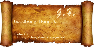 Goldberg Henrik névjegykártya